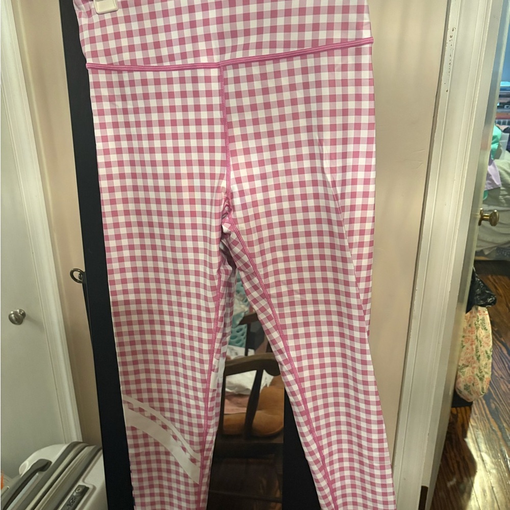 Peloton Pink Checkered Leggings - Picture 2 of 2